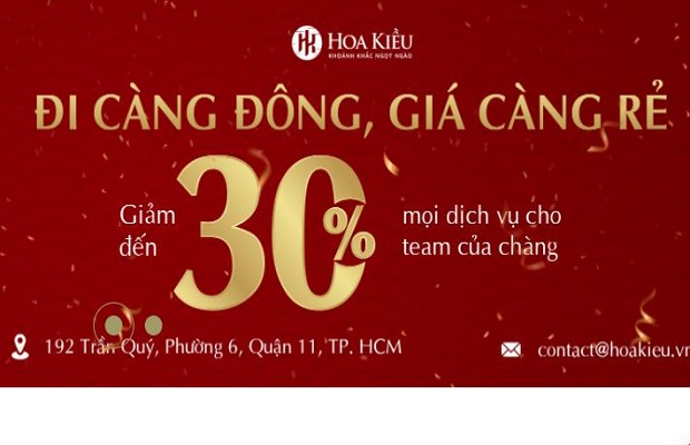 Liện hệ đặt lịch - rinh ngay voucher khủng cùng Hoa Kiều