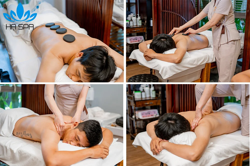 Khách hàng thư giãn với dịch vụ Massage Quận Cầu Giấy tại spa hiện đại