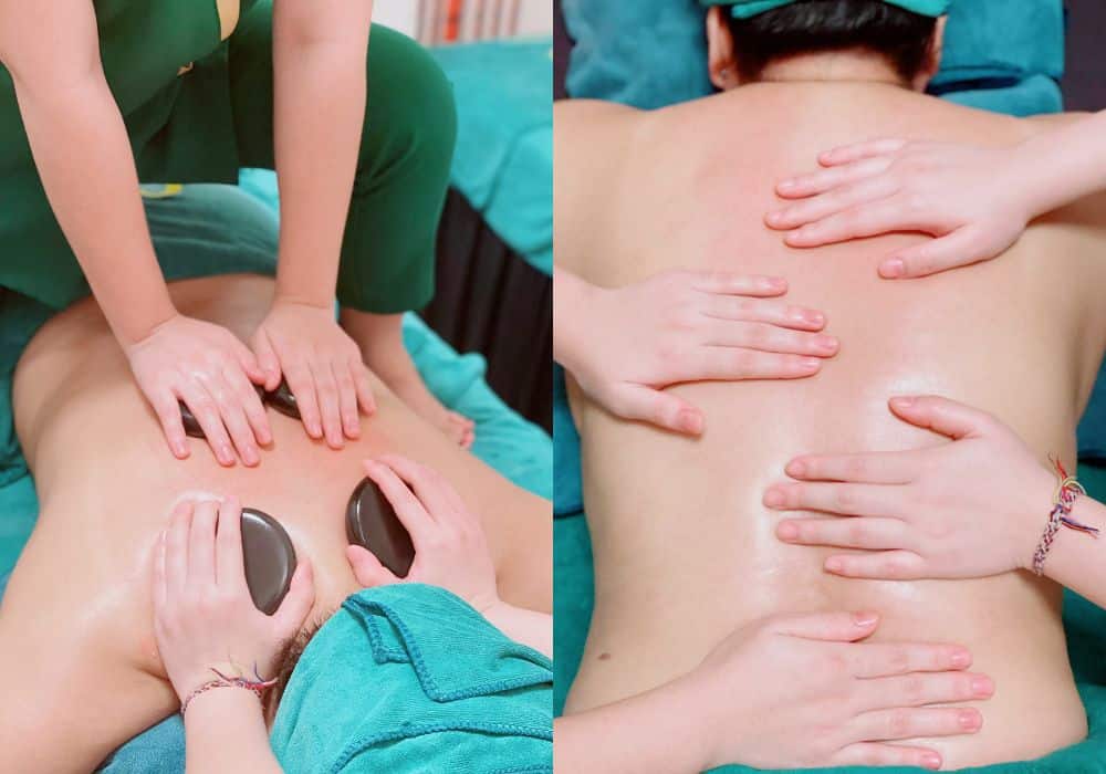 Khách hàng thư giãn massage vai hông tại Massage Quận Tân Bình