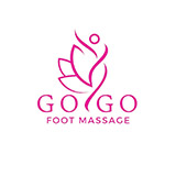 logo massage vinh phuc với biểu tượng gợn sóng tượng trưng dịch vụ xông hơi massage thư giãn
